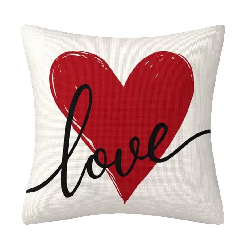 Romantic Heart Shape Linen Pillow Cases for Valentine's Day | Home Decor & Bedding