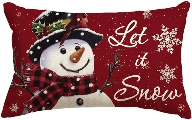 Christmas Holiday Linen Pillow Covers for Couch & Sofa | Home Decor