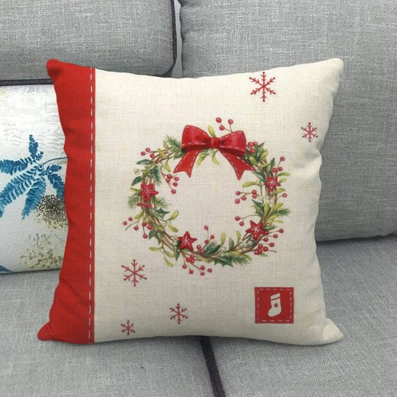 Festive Cartoon Linen Pillow Covers for Couch & Sofa|Home Decor & Pillows