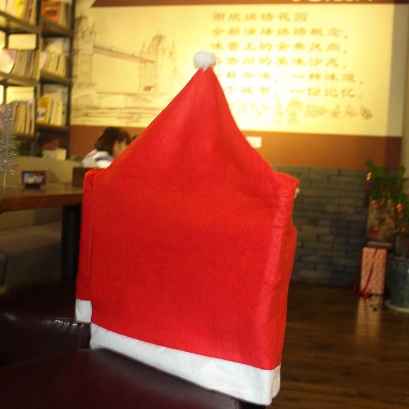 Festive Christmas Chair Cover Nonwoven Holiday Hat Design | Home Decor & Party Supplies