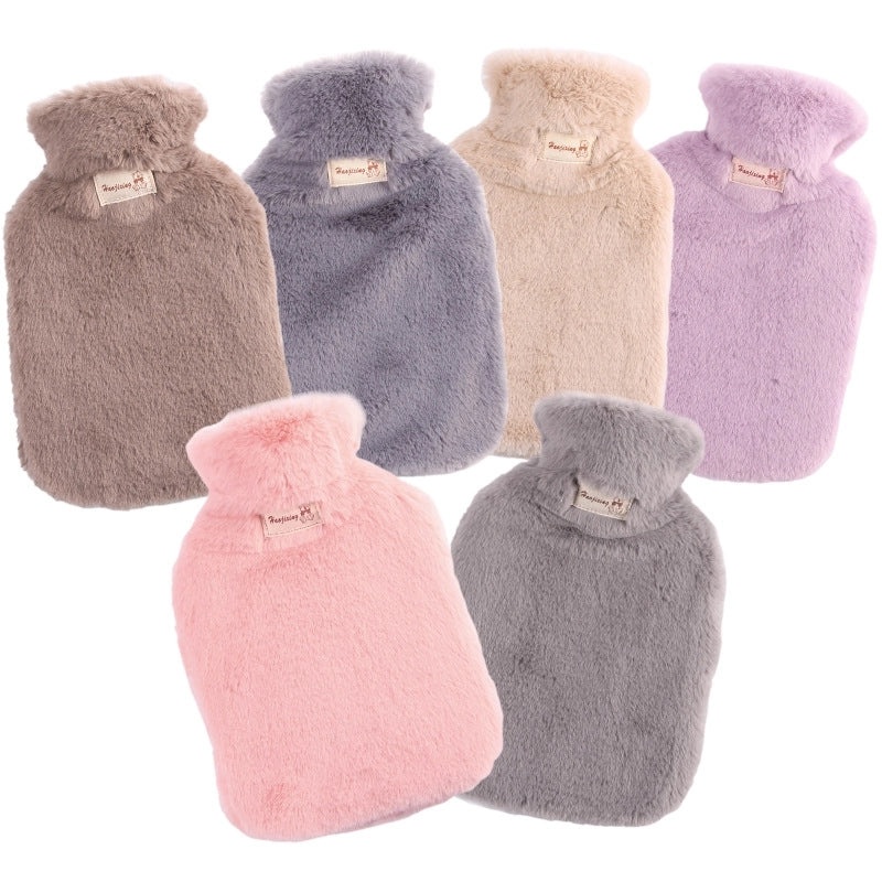 2L Large PVC Hot Water Bag with Imitation Rabbit Wool Flannel Cover, Hand Warmer and Hot Compress | Winter Accessories