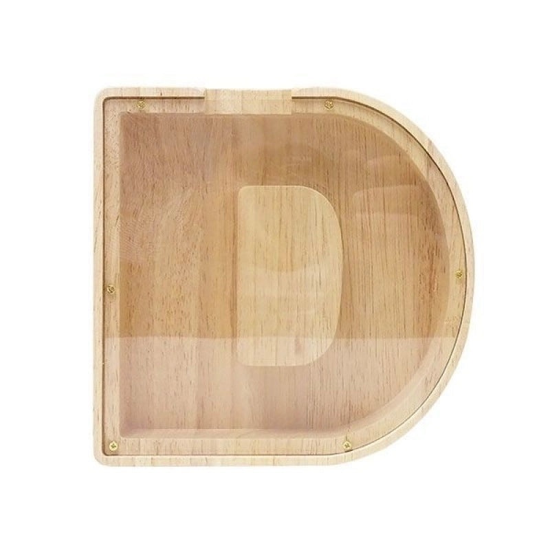 Personalized Wooden English Letter Piggy Bank Coin Cash Box|Home Decor & Storage