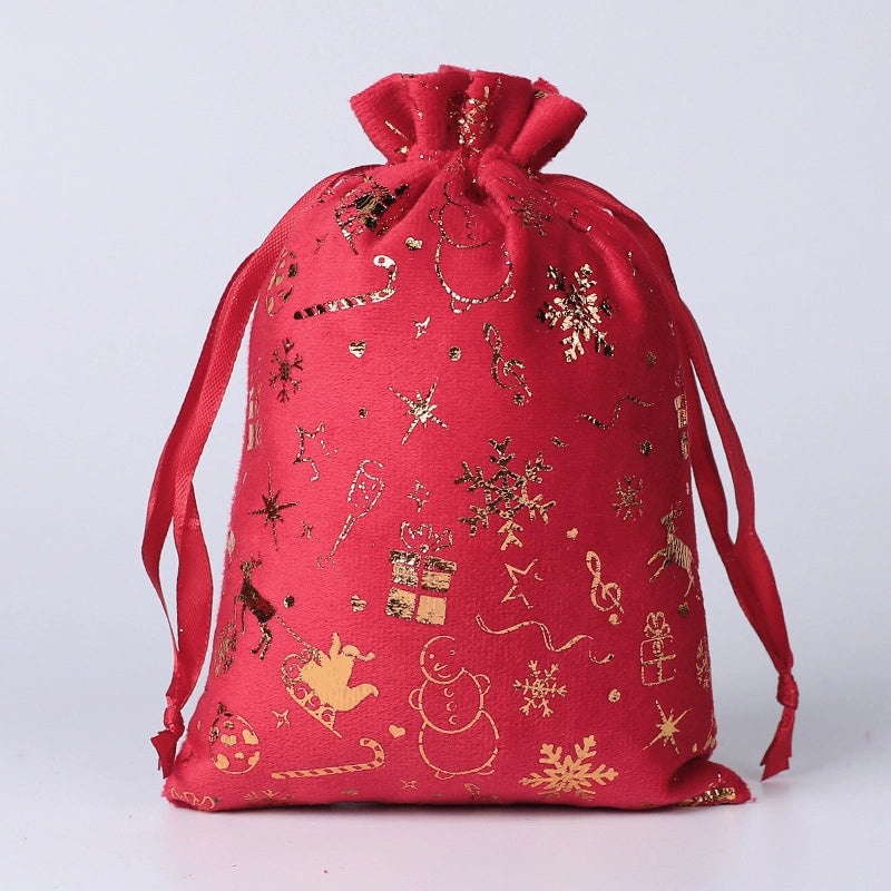 Christmas Minimalist Snowflake Tree Flocking Gift Bags Holiday Wrapping Supplies|Holiday Gift Wrapping