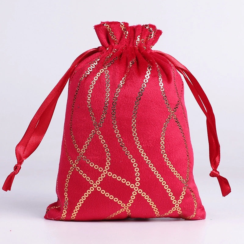 Christmas Minimalist Snowflake Tree Flocking Gift Bags Holiday Wrapping Supplies|Holiday Gift Wrapping