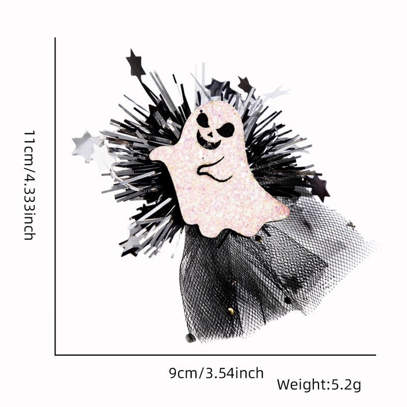 Halloween Retro Pumpkin Skull Ghost Felt Gauze Iron Party Hairpin|Halloween Accessories