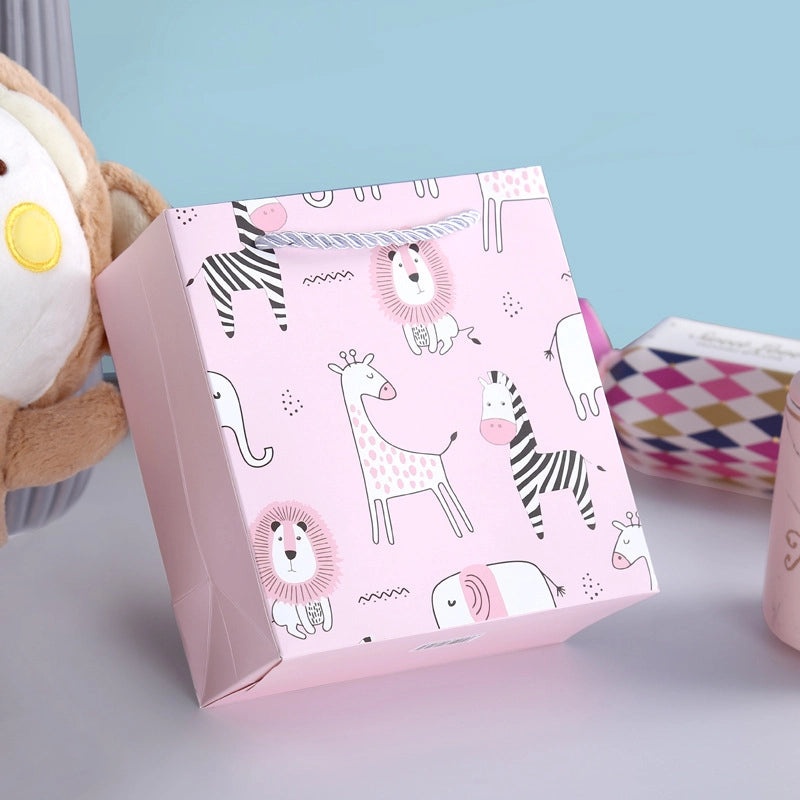 Creative Cartoon Gift Handbag Paper Bag Birthday Party Favor Bag Small Gift Tote | Gift Bags & Packaging