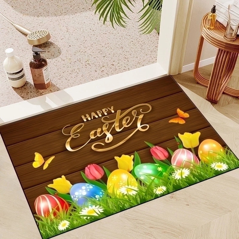 Easter Themed Casual Polyester Floor Mat for Vacation Decor|Home Decor & Rugs