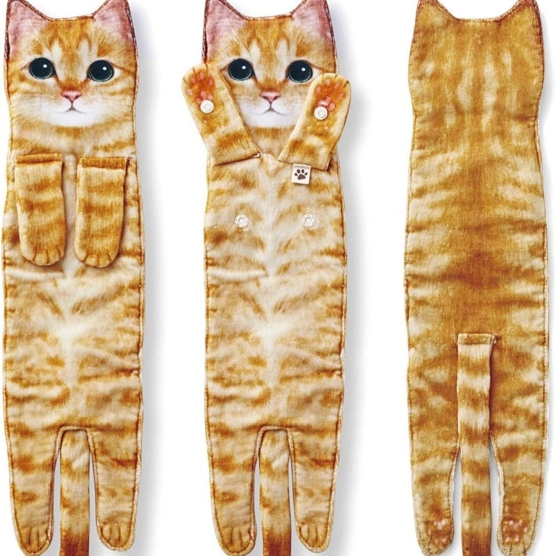 Minimalist Cat Design Microfiber Towels for Home Use|Home & Living Towels