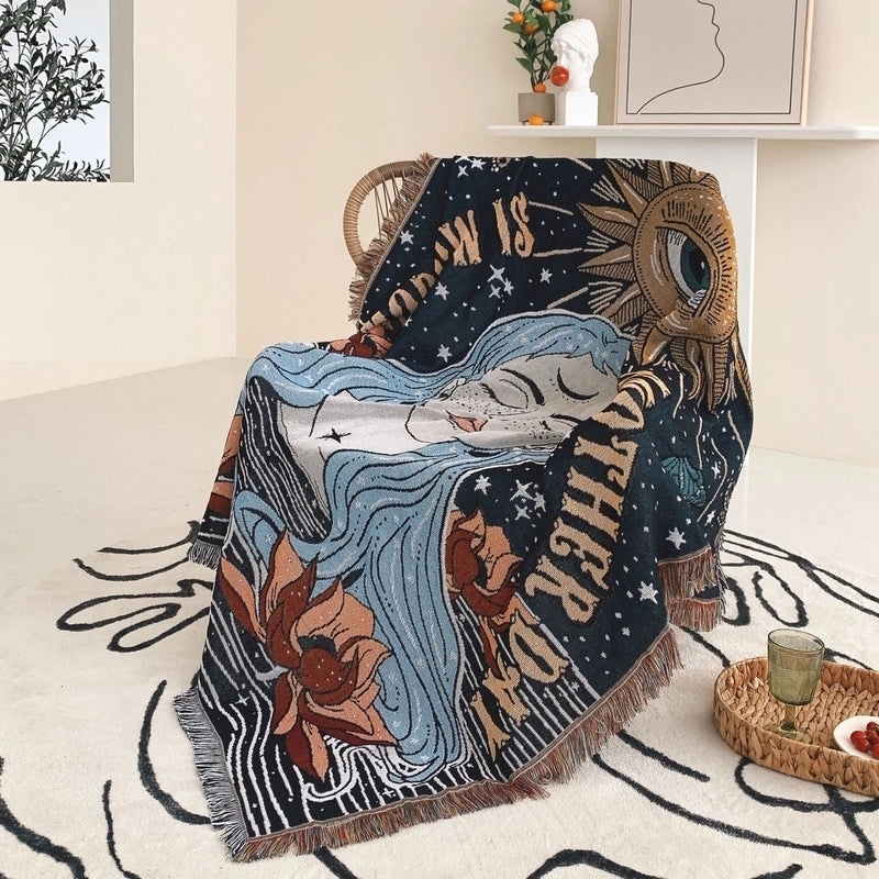 Floral Butterfly Cozy Cotton Throw Blanket|Home Decor & Bedding