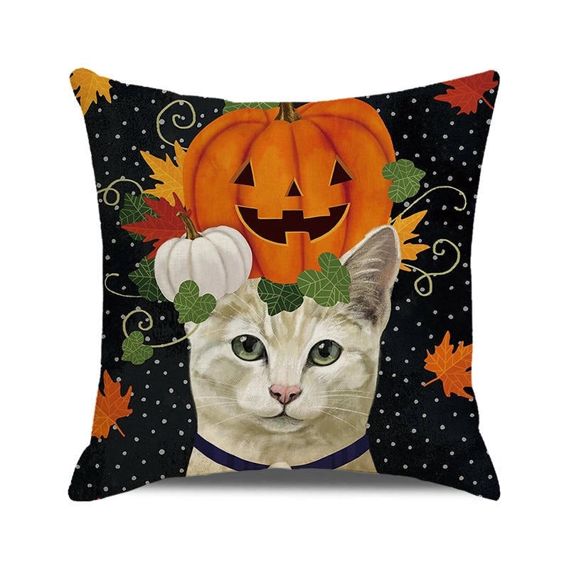 Halloween Cartoon Letter Dog Cat Plush Pillow Cushion for Couch Sofa|Home Decor