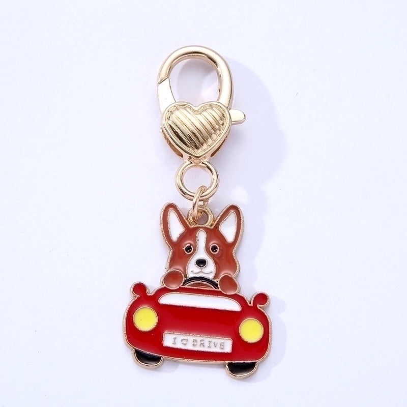 Adorable Dog Shaped Alloy Pendant with Glossy Drip Oil Finish | Pet Jewelry Accessories