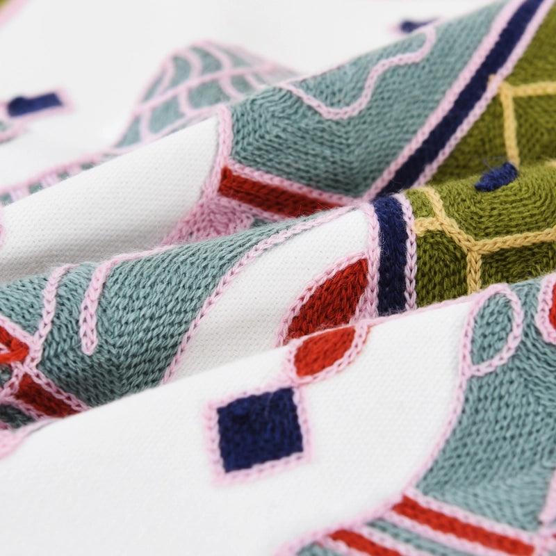 Cotton Embroidered Floral Cushion Cover for Sofa and Bedside Soft Decorative Pillow Case|Home Decor