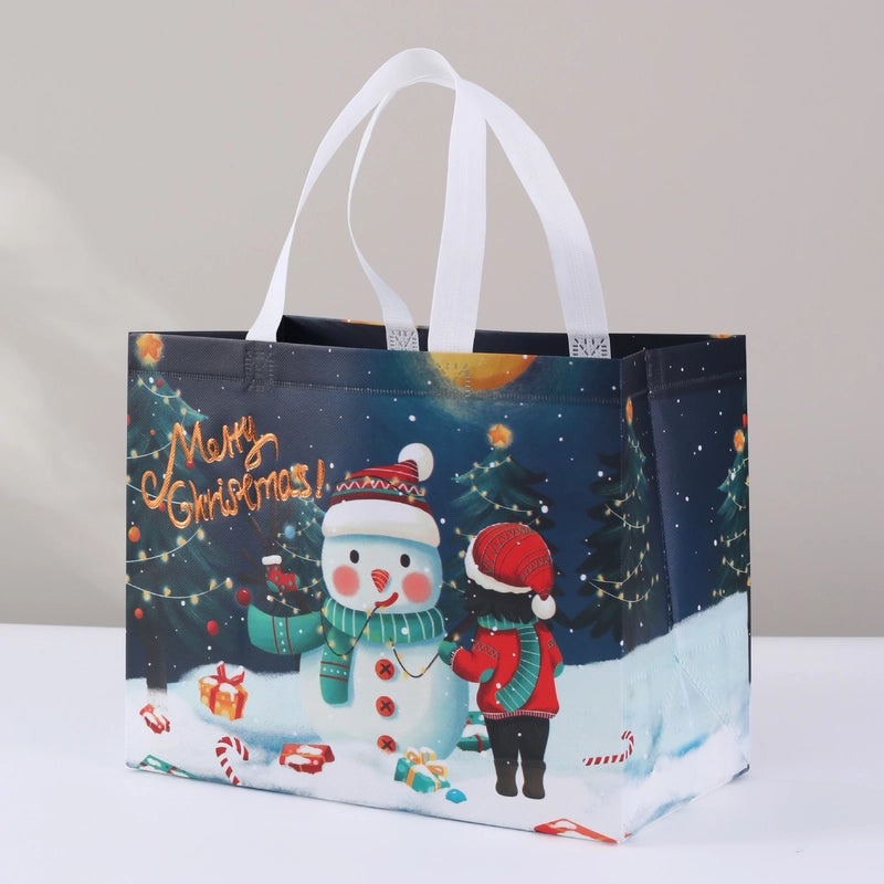 Christmas Cute Santa Claus and Christmas Tree Nonwoven Gift Bags for Party Festival|Holiday Party Supplies