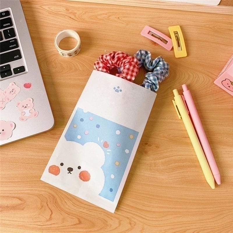 Adorable Minimalist Cloud Bear Paper Storage Bag Cute Mini Paper Bag for Organization|Home Storage & Organization