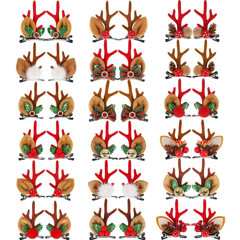 Festive Cartoon Reindeer Antler Hairpin Plastic Christmas Party Accessory|Holiday Party Accessories