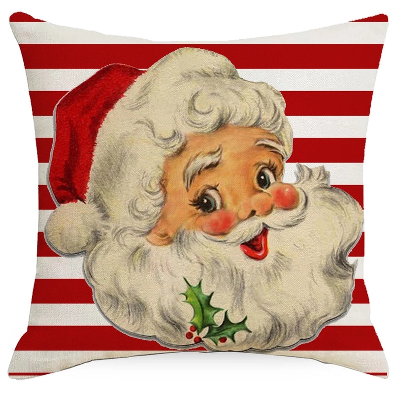 Christmas Tree Decorative Linen Pillow Covers with Festive Socks Letter Print|Home Decor Pillows