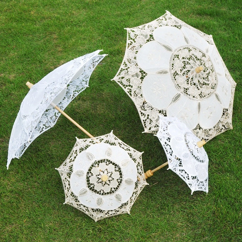 Handmade White Bridal Umbrella for Photography and Decorative Craft Use|Bridal Accessories