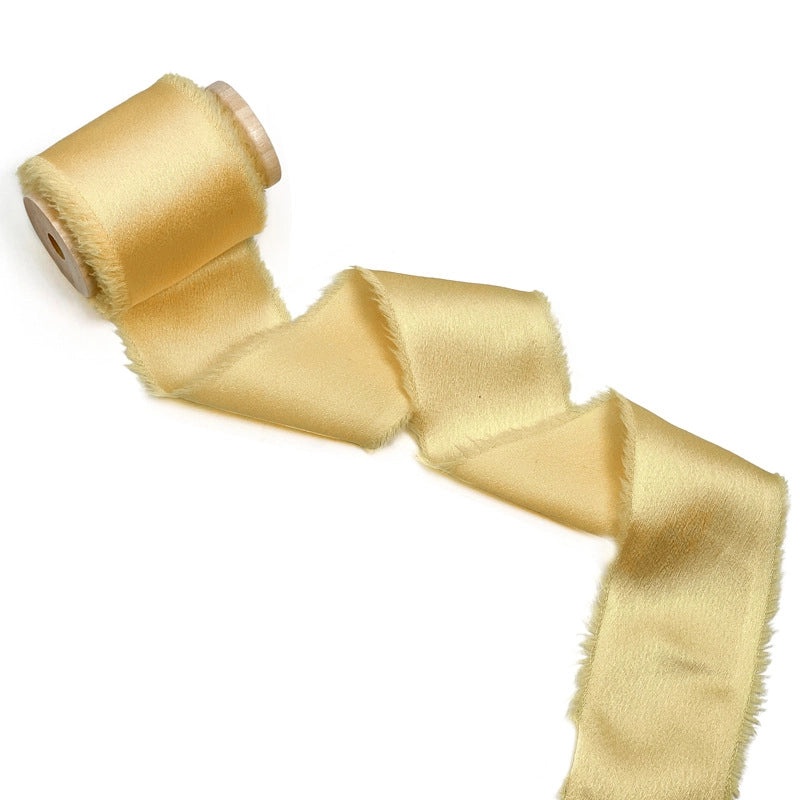 Soft Satin Hand-Torn Burlap Ribbon for Hair Flowers and Christmas Decoration|Craft Supplies & Ribbons