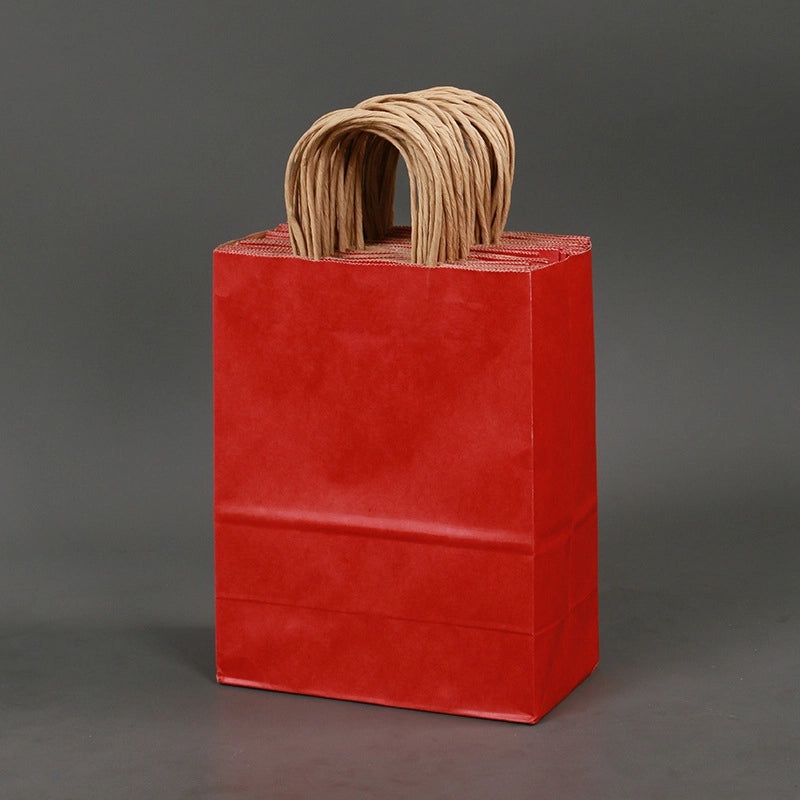 Kraft Paper Tote Bag for Takeaway Milk Tea and Clothing Gift Packaging with Custom Logo Printing|Packaging & Bags