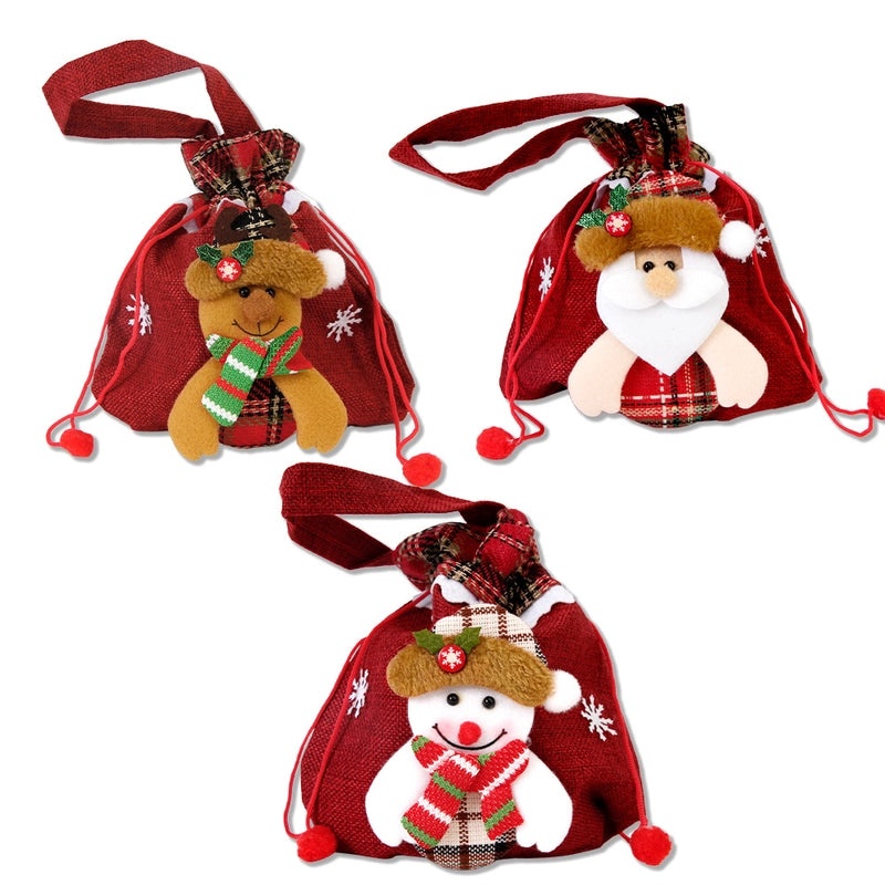 Christmas Santa Claus and Snowman Gift Bags Cartoon Style Holiday Party Wrapping Supplies|Gift Wrapping & Packaging