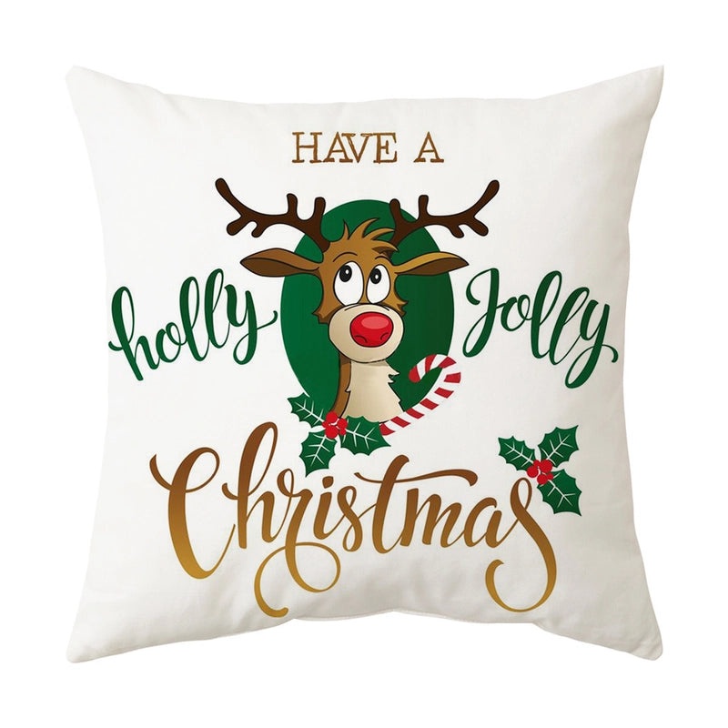 Christmas Tree Santa Elk Holiday Polyester Pillow Covers|Home Decor Pillows