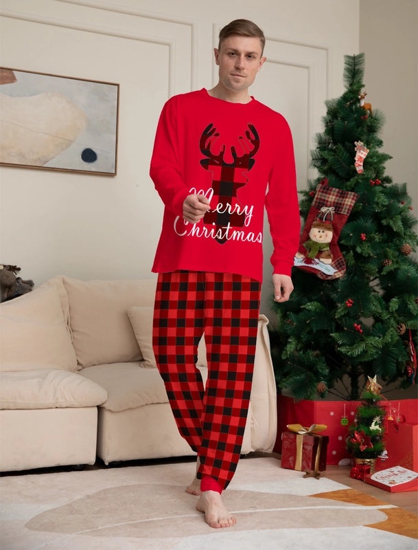 Christmas Reindeer Themed Cozy Home Pajamas|Christmas Pajamas