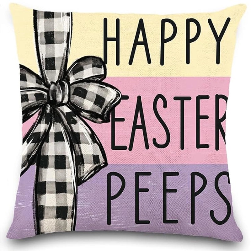 Cute Easter Rabbit Linen Pillow Covers for Couch Sofa Decor | Home Decor Bedding & Pillows