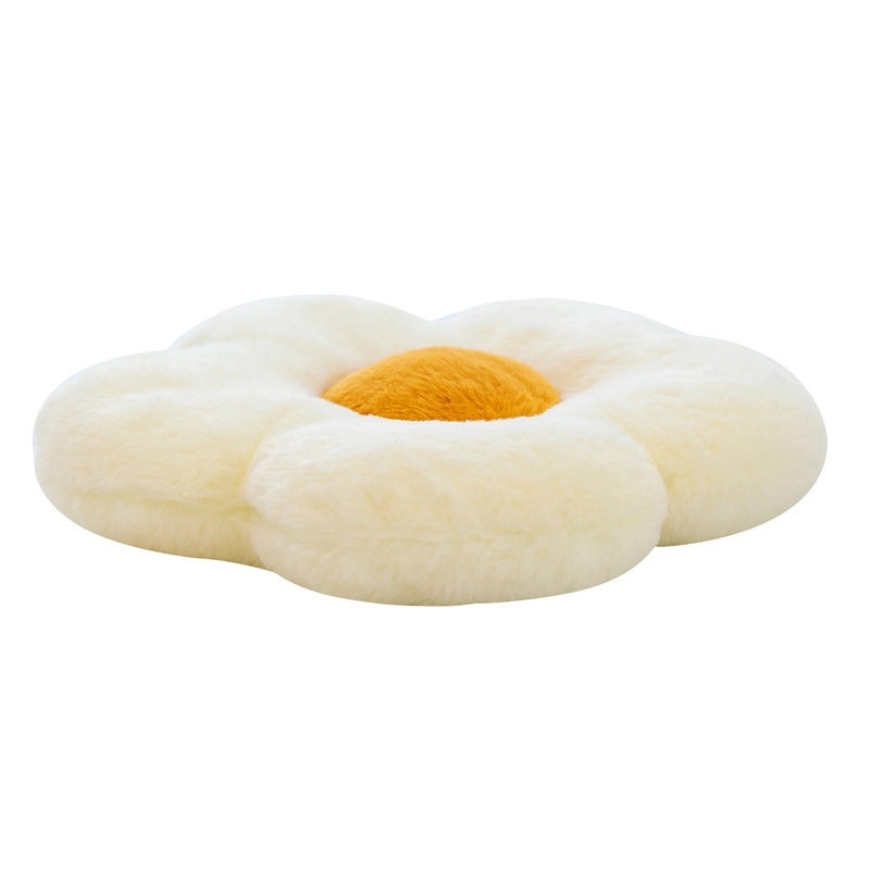Fluffy Rabbit Hair Flower Cushion for Office, Sofa, Student Chair | Home Decor Cushions