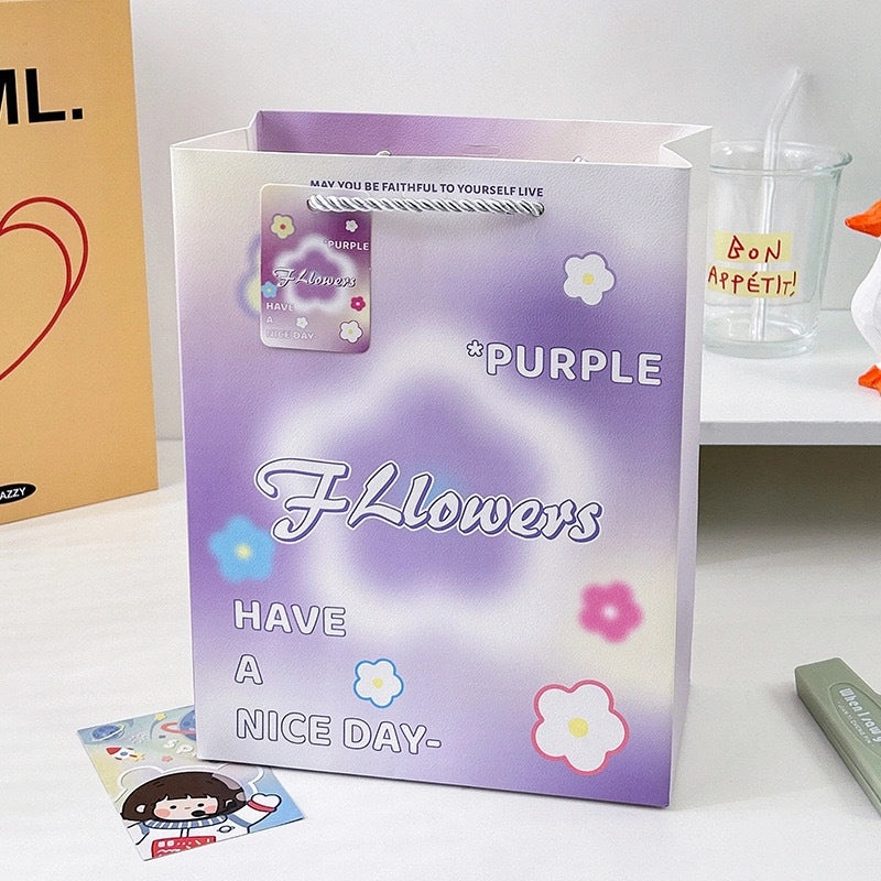 Elegant Thickened White Embossed Card Handbag Gift Bag for Birthday Wedding Wrapping | Gift Bags & Packaging