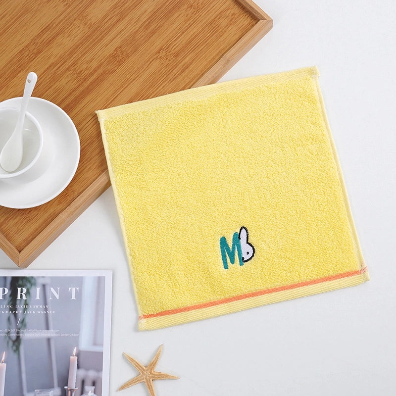 Cotton Square Towel 25x25cm Soft Absorbent Embroidered Face Hand Towel for Kindergarten|Home Textiles