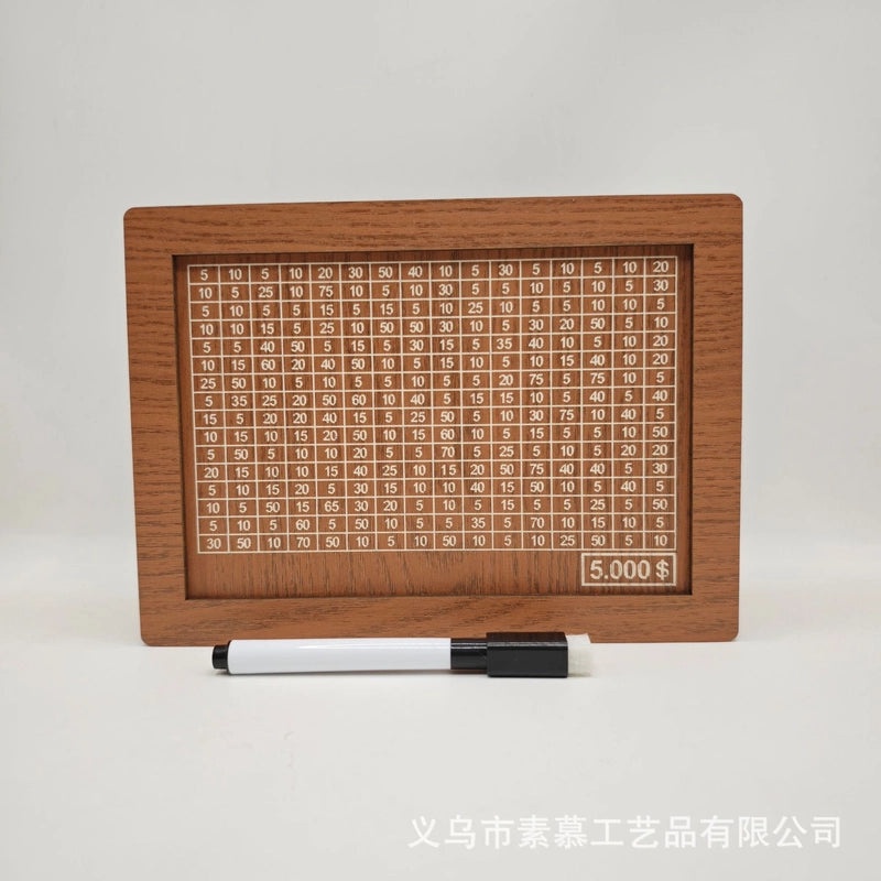 Retro Wooden Square Coin Bank with Number Design | Home Decor & Coin Banks