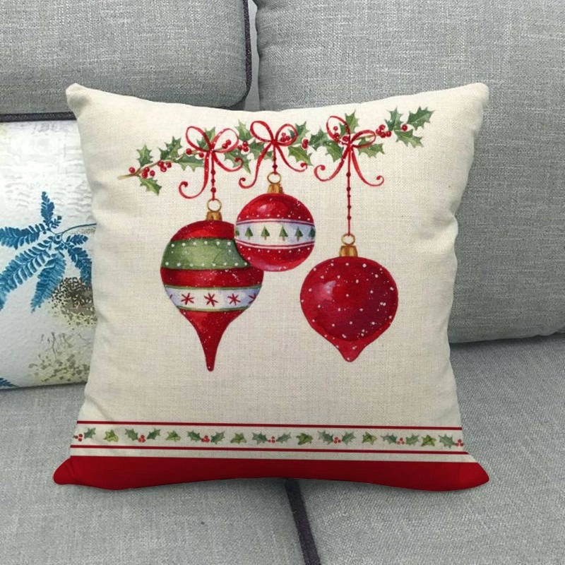 Festive Cartoon Linen Pillow Covers for Couch & Sofa|Home Decor & Pillows