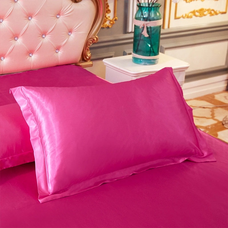 Solid Color Silk Pillowcase Single Satin Ice Silk Pillowcase | Home Textiles & Bedding