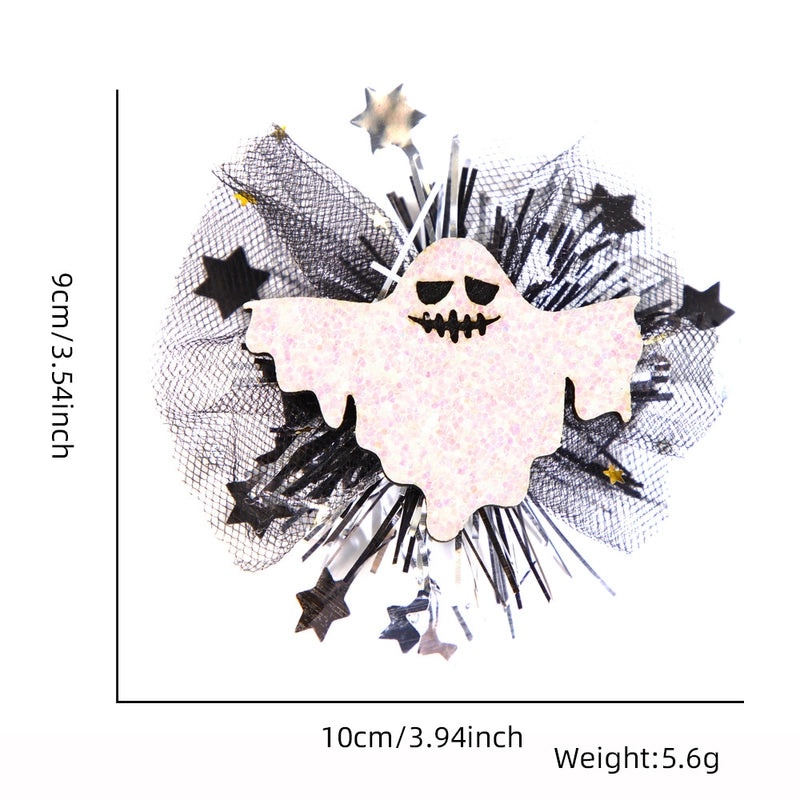 Halloween Retro Pumpkin Skull Ghost Felt Gauze Iron Party Hairpin|Halloween Accessories