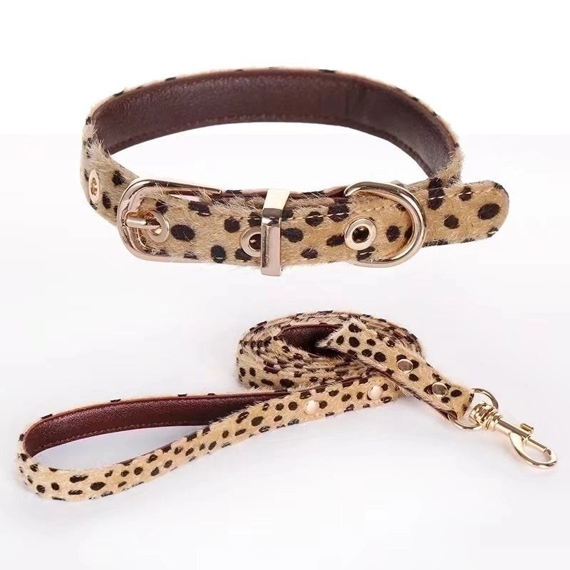 Luxury Mohair Leopard Print Pet Collar British Style | Pet Accessories