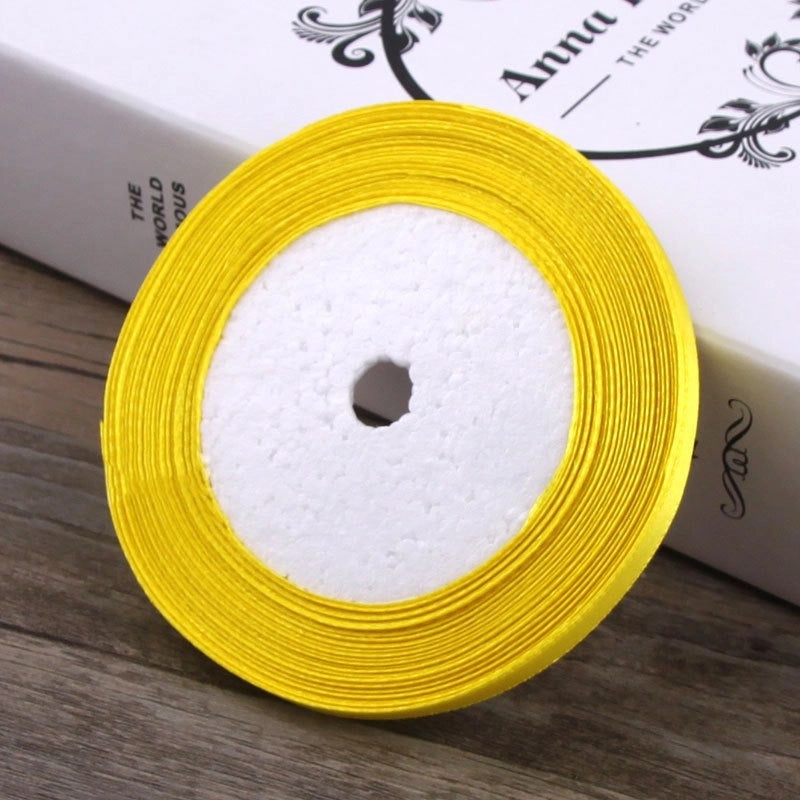 6mm Red Fabric Ribbon with Gold Edge for Hair Accessories and Packaging|Hair Accessories and Packaging Supplies