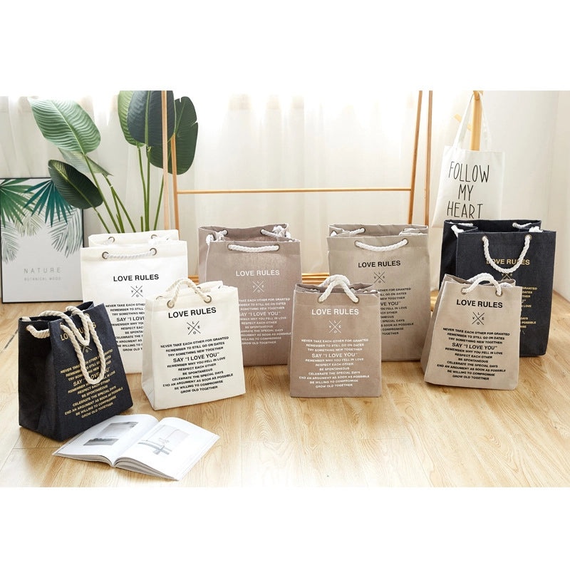 Cotton Rope Large Tote Bag with Printed Letters | Accessories & Bags