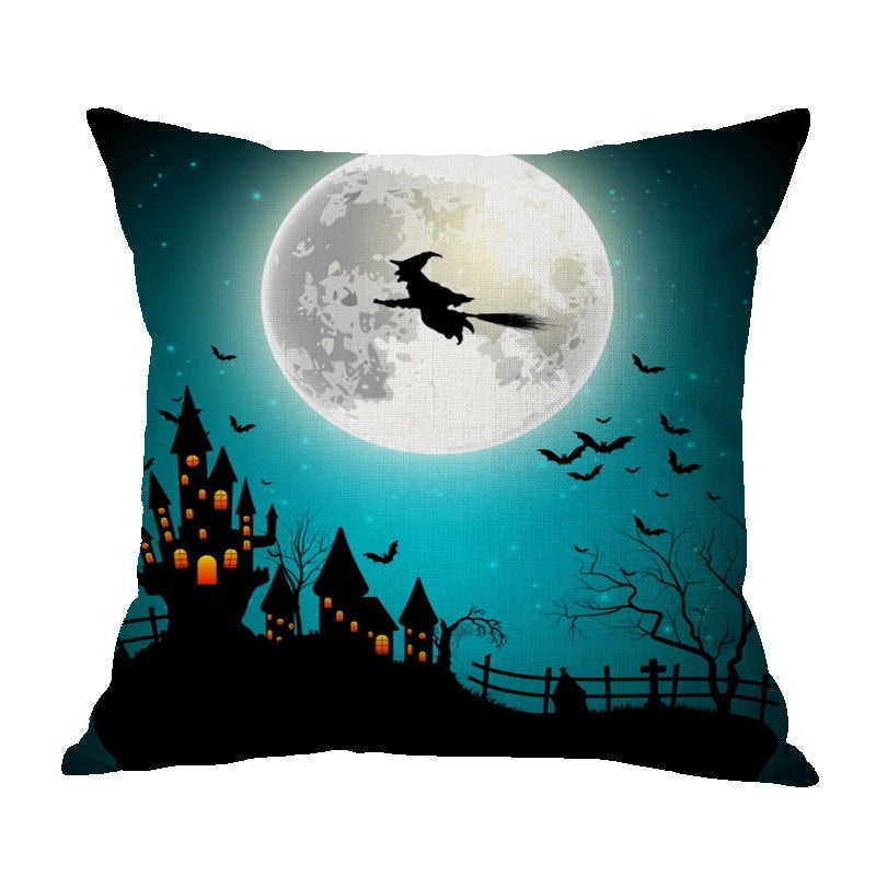 Halloween Punk Skull Linen Pillow Covers for Couch Sofa Decorative Throw Pillowcases|Home Decor & Pillows