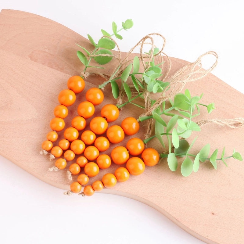 Easter Wooden Carrot Beads String for Home and Office Décor | Wooden Crafts