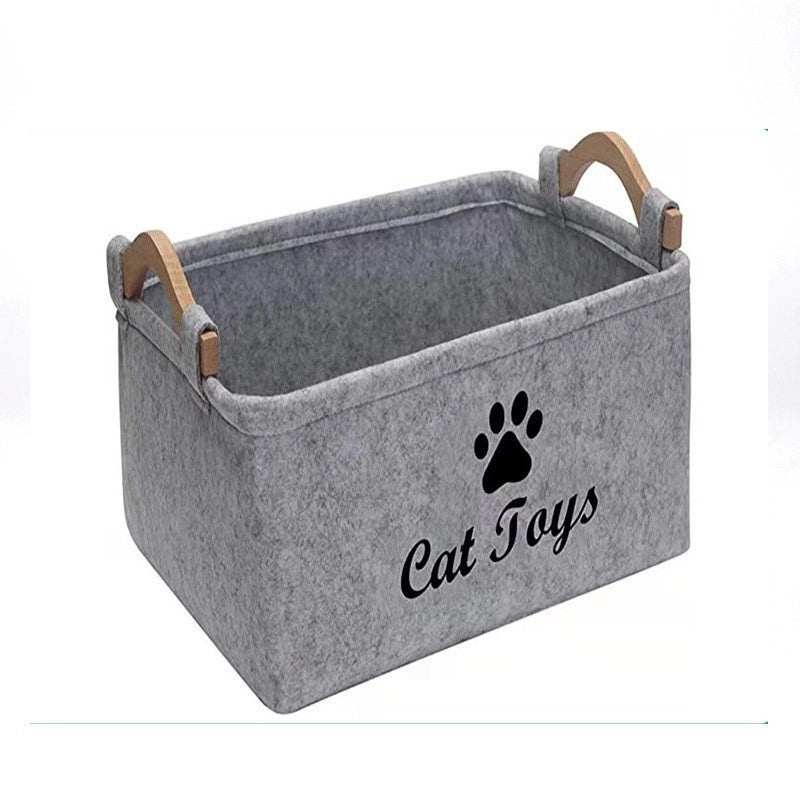 Felt Dog Toy Storage Basket for Home | Pet Storage