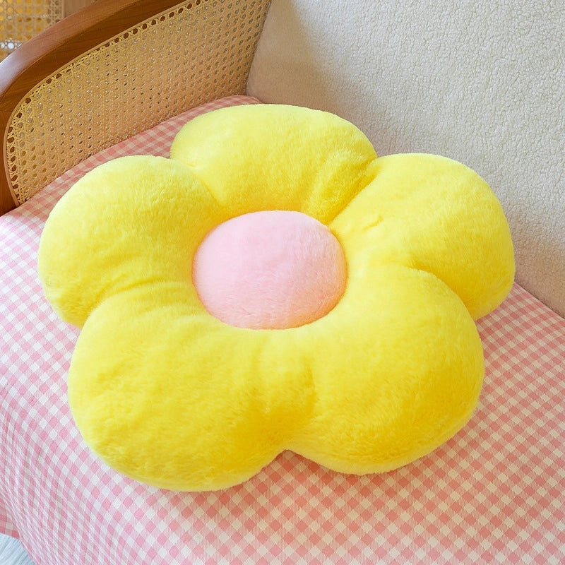 Fluffy Rabbit Hair Flower Cushion for Office, Sofa, Student Chair | Home Decor Cushions