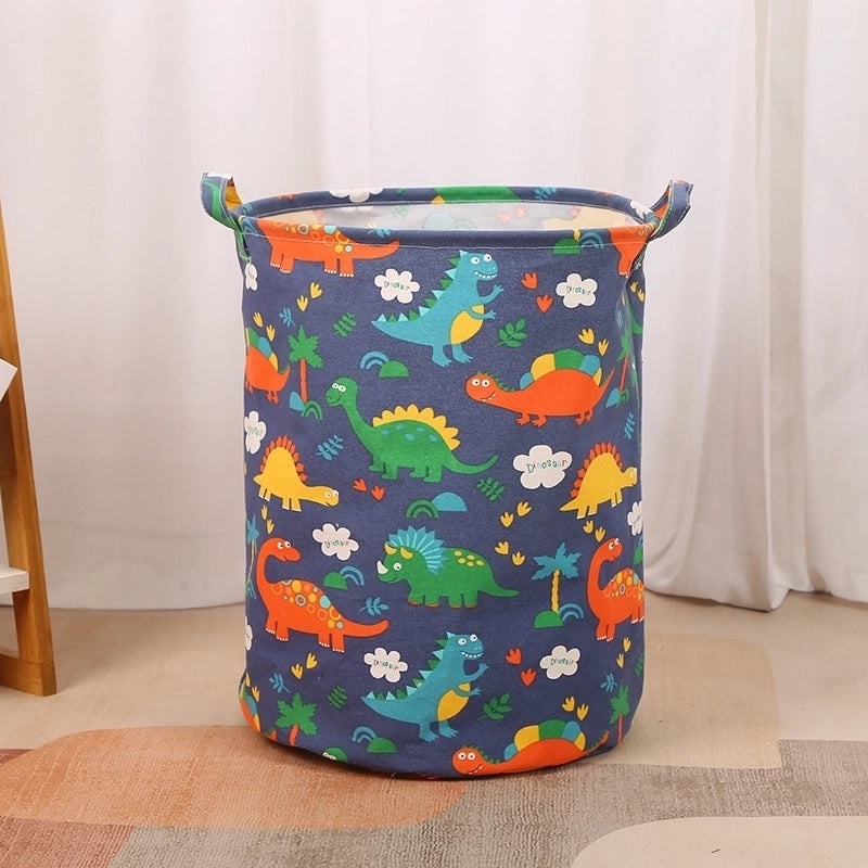 Vintage Dinosaur Cotton Linen Laundry Basket|Home Storage & Organization