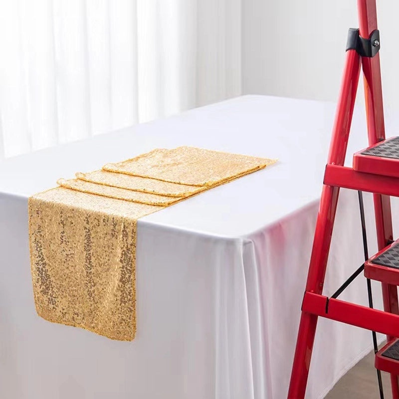 Embroidered Polyester Sequin Table Runner for Wedding & Christmas Decor | Home & Living Table Linens
