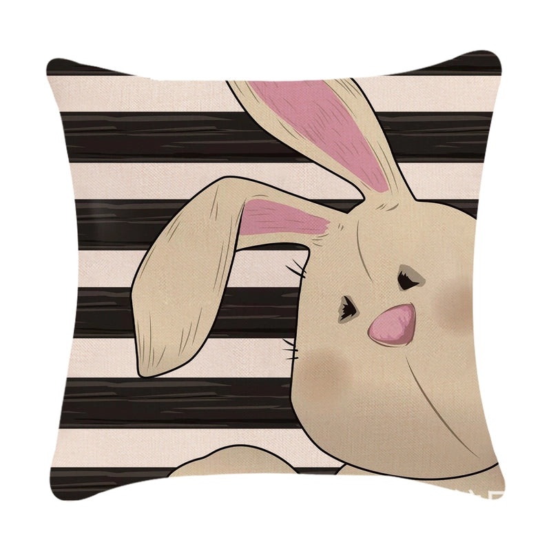 Minimalist Easter Rabbit Linen Pillow Covers for Couch and Sofa Decor | Home Decor Accessories
