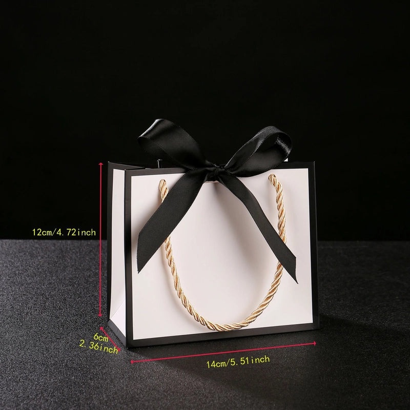 2 White Bow Knot Gift Bags for Wedding Engagement Holiday Party|Gift Bags and Wrapping Accessories