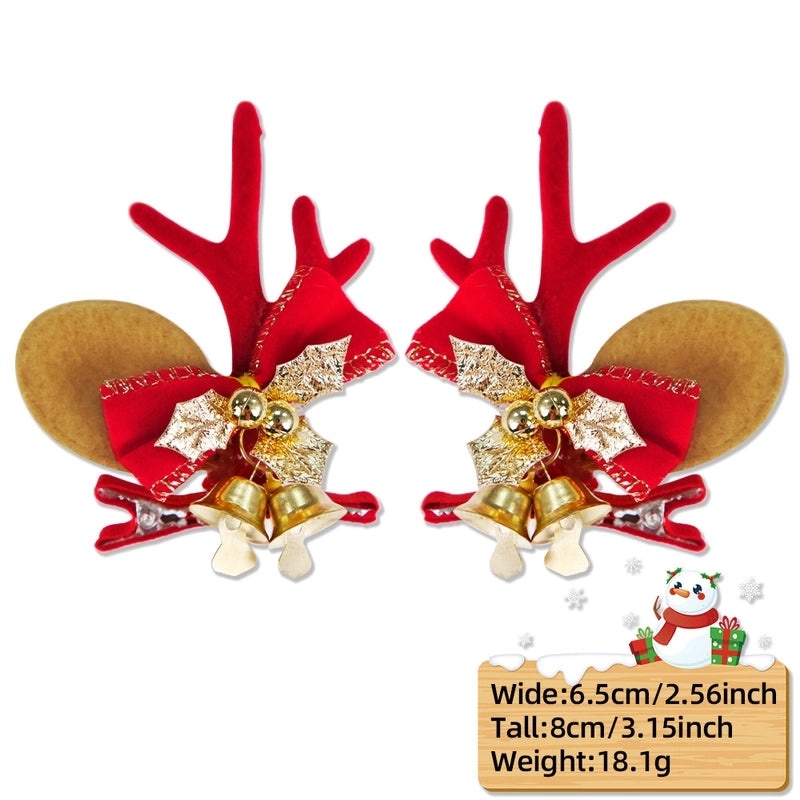 Festive Christmas Cartoon Antler Hairpin Cute Party Accessory for Holiday Celebrations|Holiday Accessories