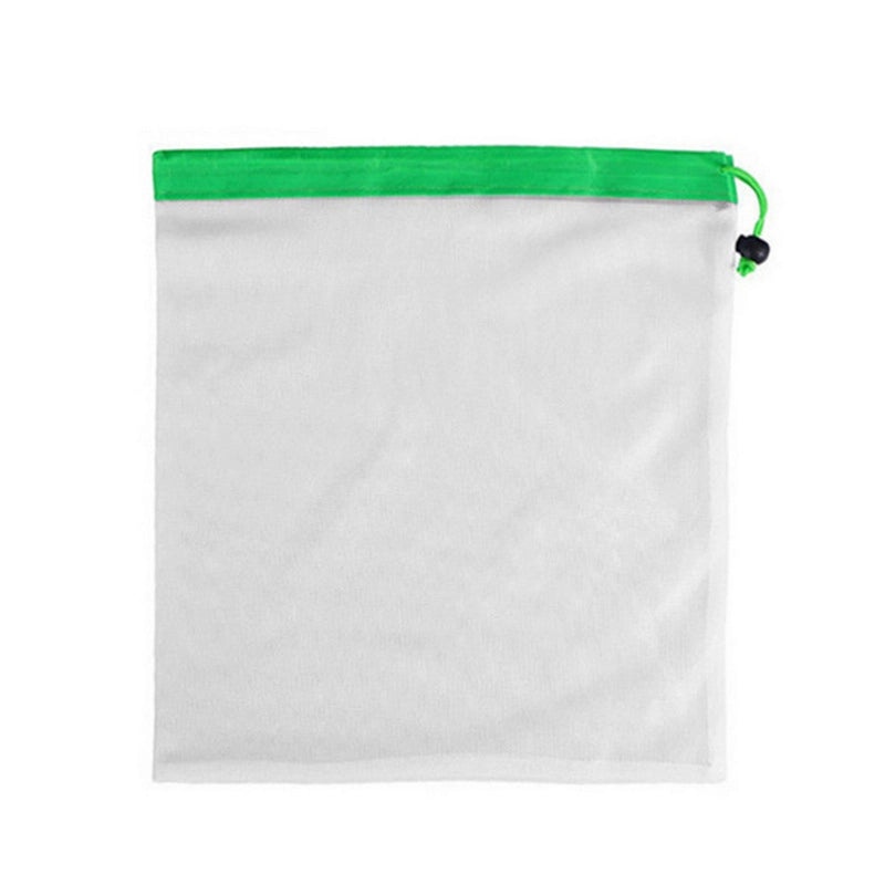 Reusable Patchwork Polyester Mesh Produce Bag with Drawstring | Grocery Storage & Shopping Bags