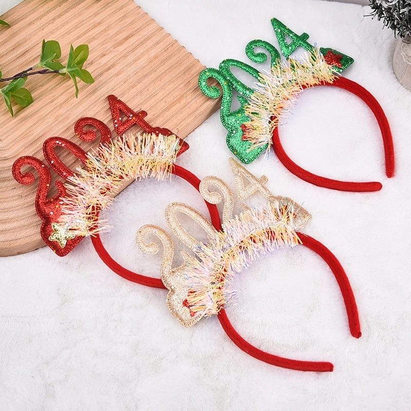 Christmas 2025 Sequin Headband Festive Holiday Party Headwear Cute Digital Decorative Hairband|Party Accessories