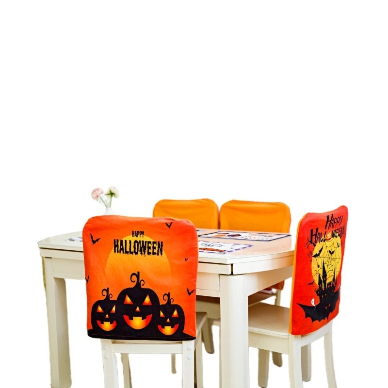 Festive Christmas Tree and Santa Claus Polyester Chair Cover|Home Decor & Seasonal Accessories