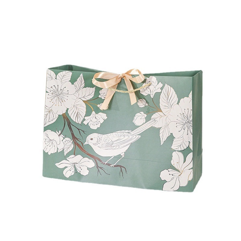 Vintage Floral Bird Handbag Elegant Paper Gift Bag for Cheongsam Cosmetics Packaging|Jewelry Packaging Accessories